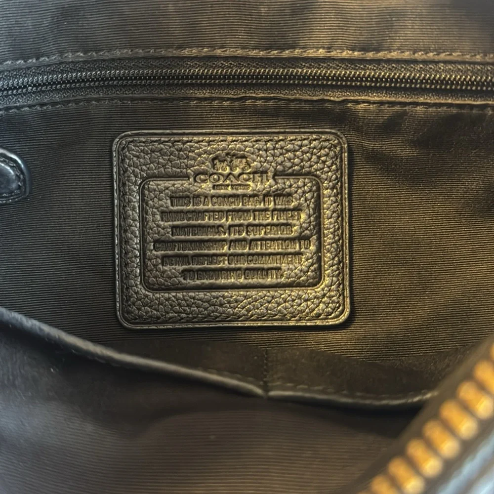 Black Leather Coach Shoulder Bag - Picture 7 of 7